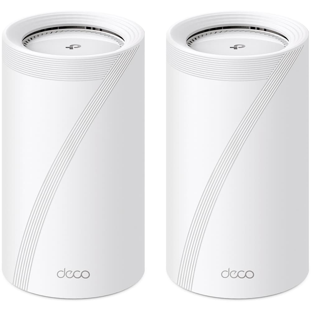 Sistem Wireless Mesh TP-Link Deco BE85 BE19000, Tri-Band 1376 + 5760 + 11520 Mbps, 2 bucati, alb