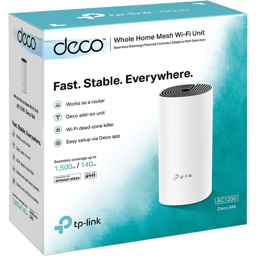 Sistem Wireless Mesh TP-LINK Deco M4 AC1200, Dual Band 300 + 867 Mbps, 3 buc, alb