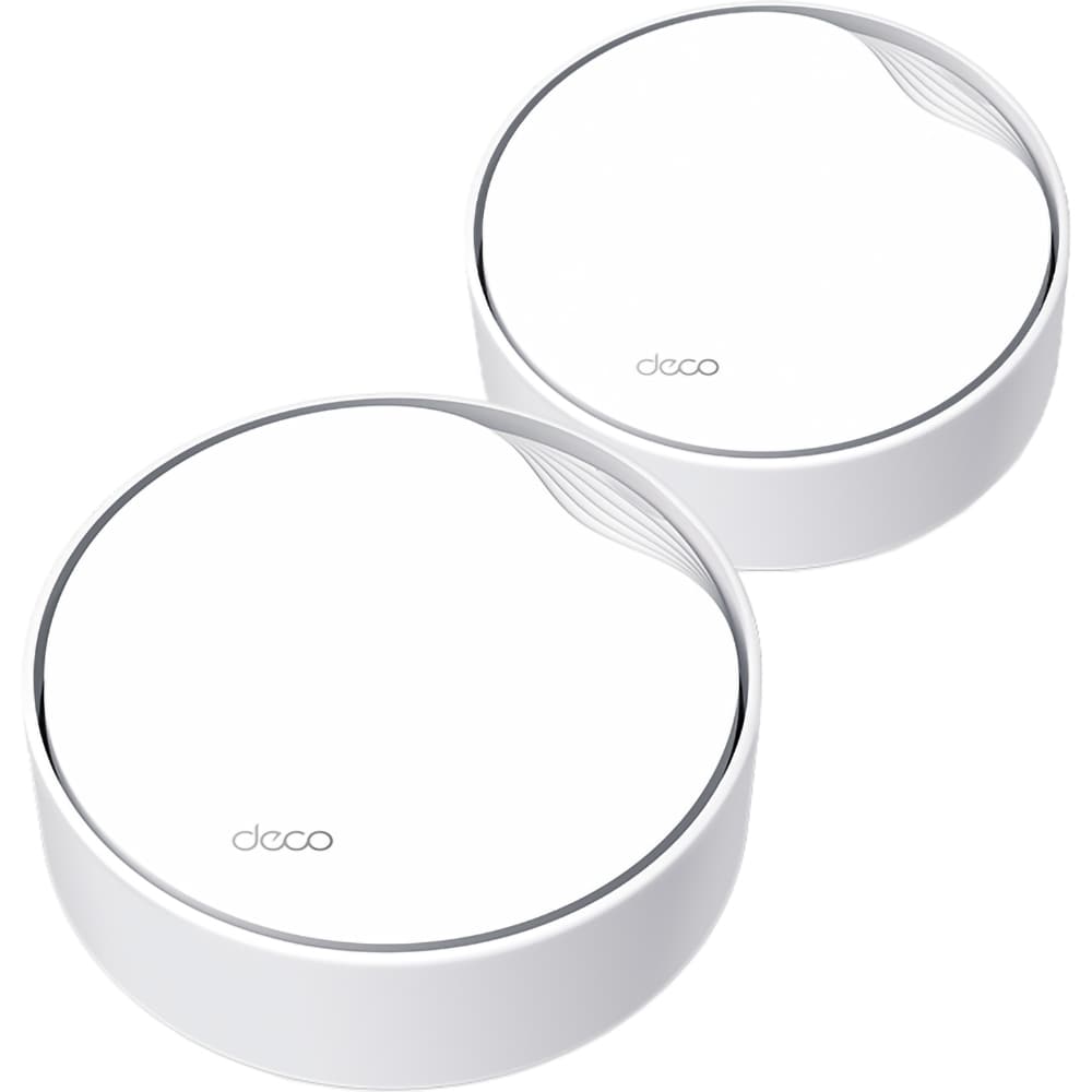Sistem Wireless Mesh Gigabit TP-LINK Deco X50-PoE AX3000, WI-Fi 6, Dual Band 574 + 2402 Mbps, 2 Buc, alb