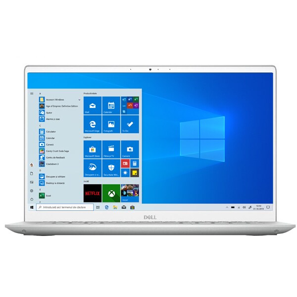 Laptop DELL Inspiron 5405, AMD Ryzen 3 4300U pana la 3.7GHz, 14" Full HD, 8GB, SSD 256GB, AMD Radeon Graphics, Windows 10 Home, argintiu