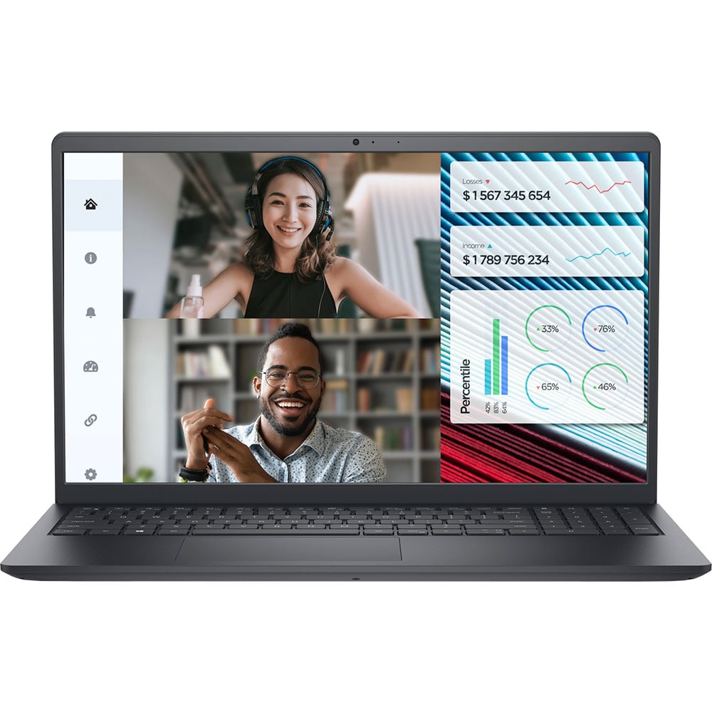 Laptop DELL Vostro 3520, Intel Core i5-1235U pana la 4.4 GHz, 15.6" Full HD, 16GB, SSD 1TB, Intel Iris Xe Graphics, Ubuntu, Carbon Black
