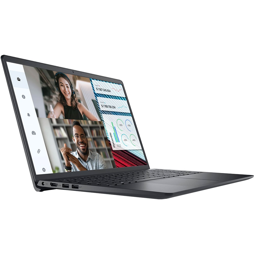Laptop DELL Vostro 3520, Intel Core i5-1235U pana la 4.4 GHz, 15.6" Full HD, 16GB, SSD 1TB, Intel Iris Xe Graphics, Ubuntu, Carbon Black