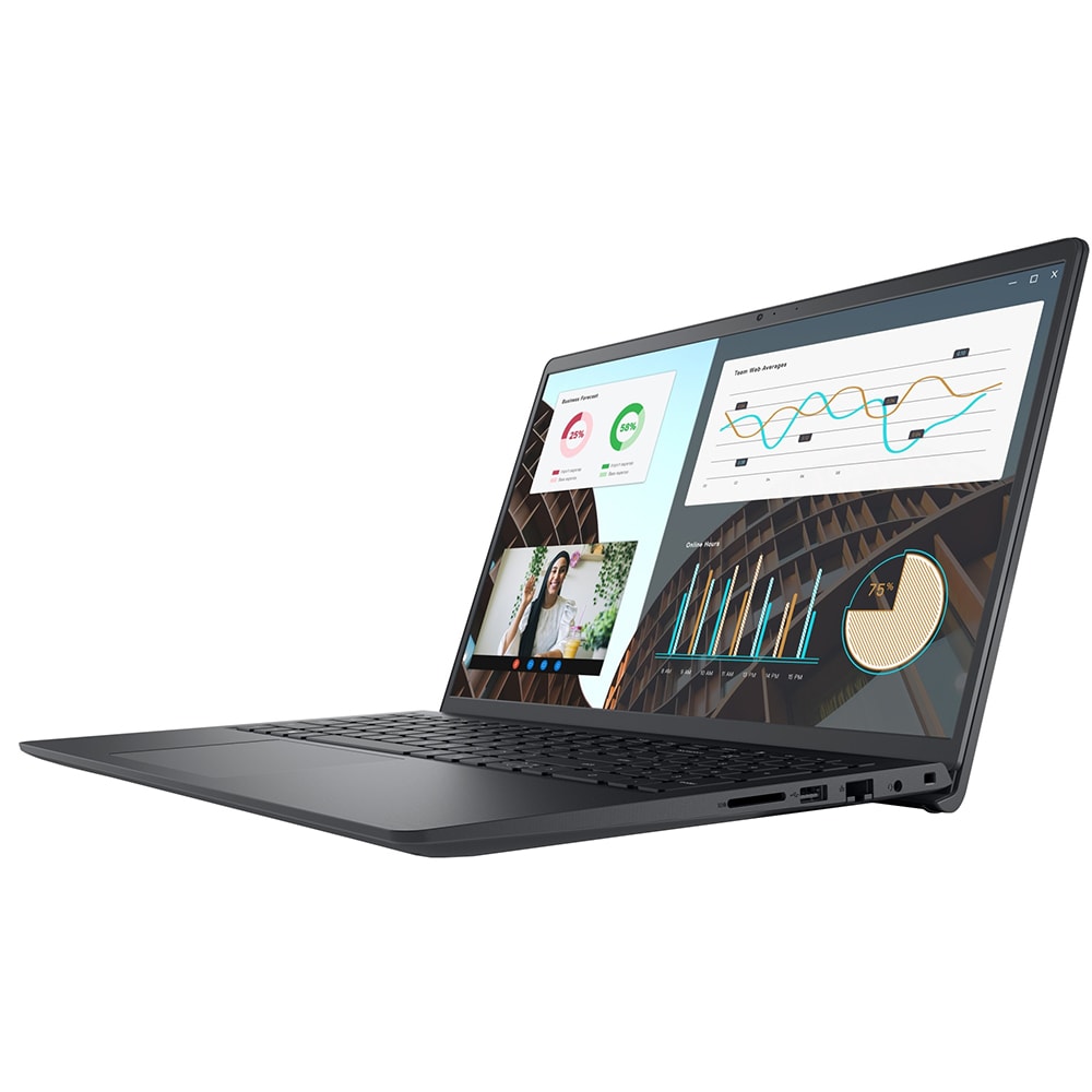 Laptop DELL Vostro 3530, Intel Core i7-1355U pana la 5GHz, 15.6" Full HD, 8GB, SSD 512GB, Intel UHD Graphics, Ubuntu, Carbon Black