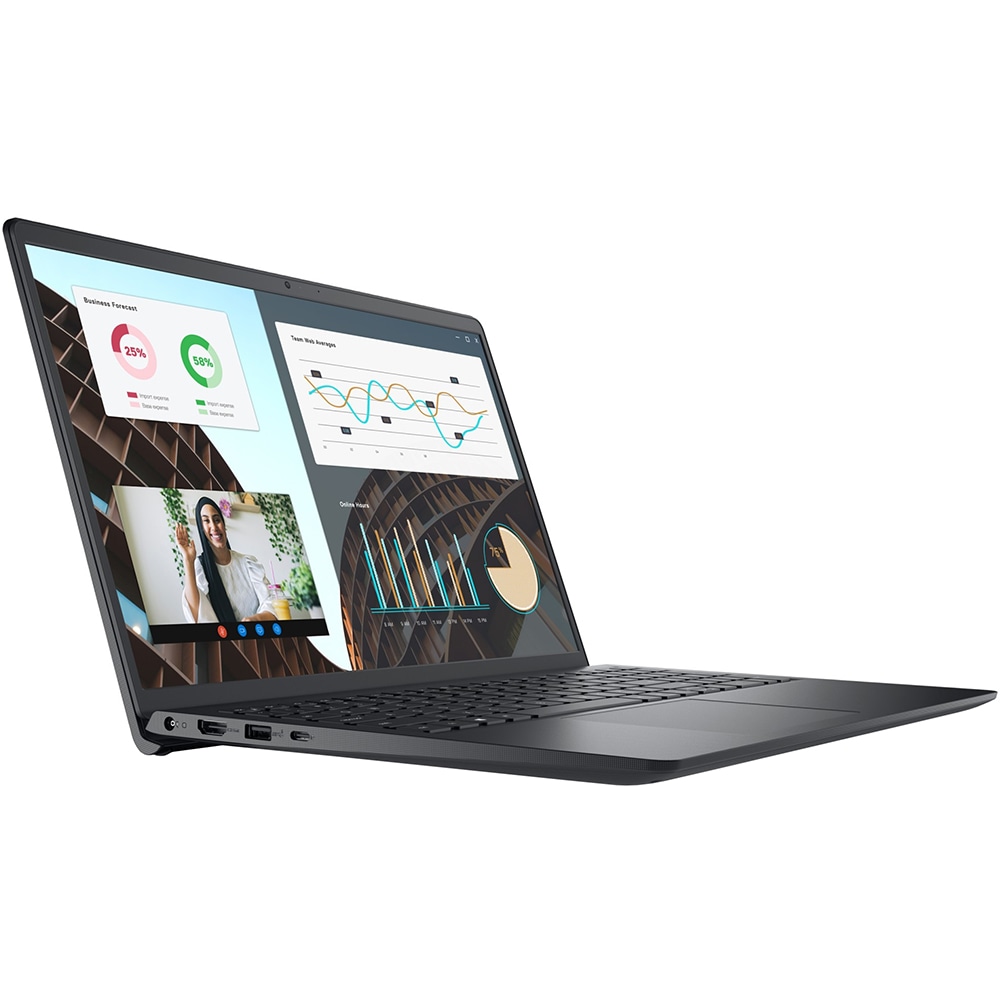 Laptop DELL Vostro 3530, Intel Core i7-1355U pana la 5GHz, 15.6" Full HD, 8GB, SSD 512GB, Intel UHD Graphics, Ubuntu, Carbon Black