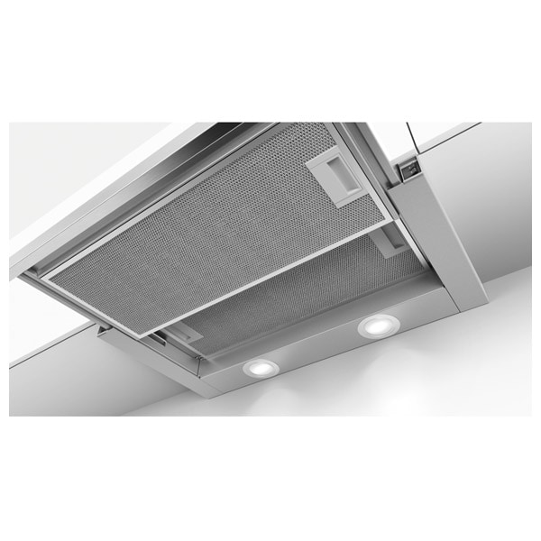 Hota incorporabila telescopica BOSCH DFM064W50, 1 motor, 400m3/h, L 60 cm, argintiu