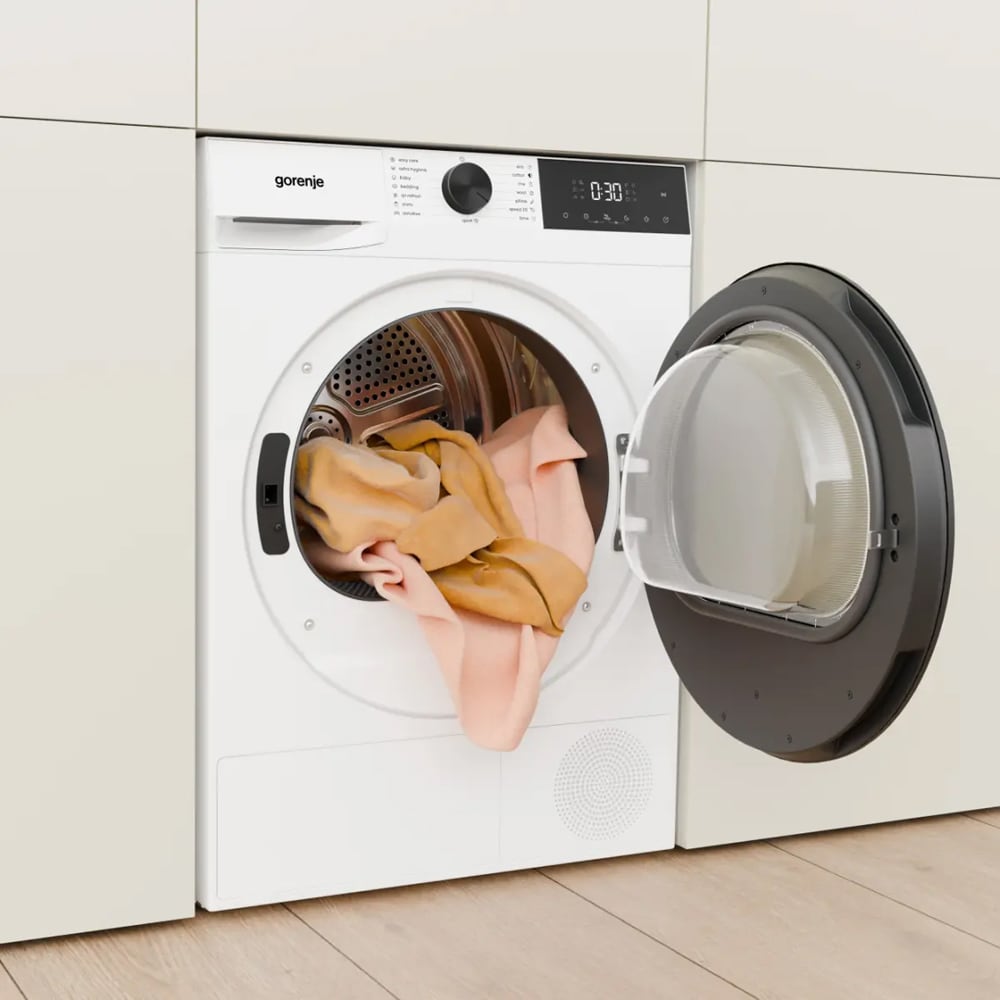 Uscator de rufe GORENJE DG2P8CP, Pompa de caldura, 8 kg, 15 programe, Clasa C, alb
