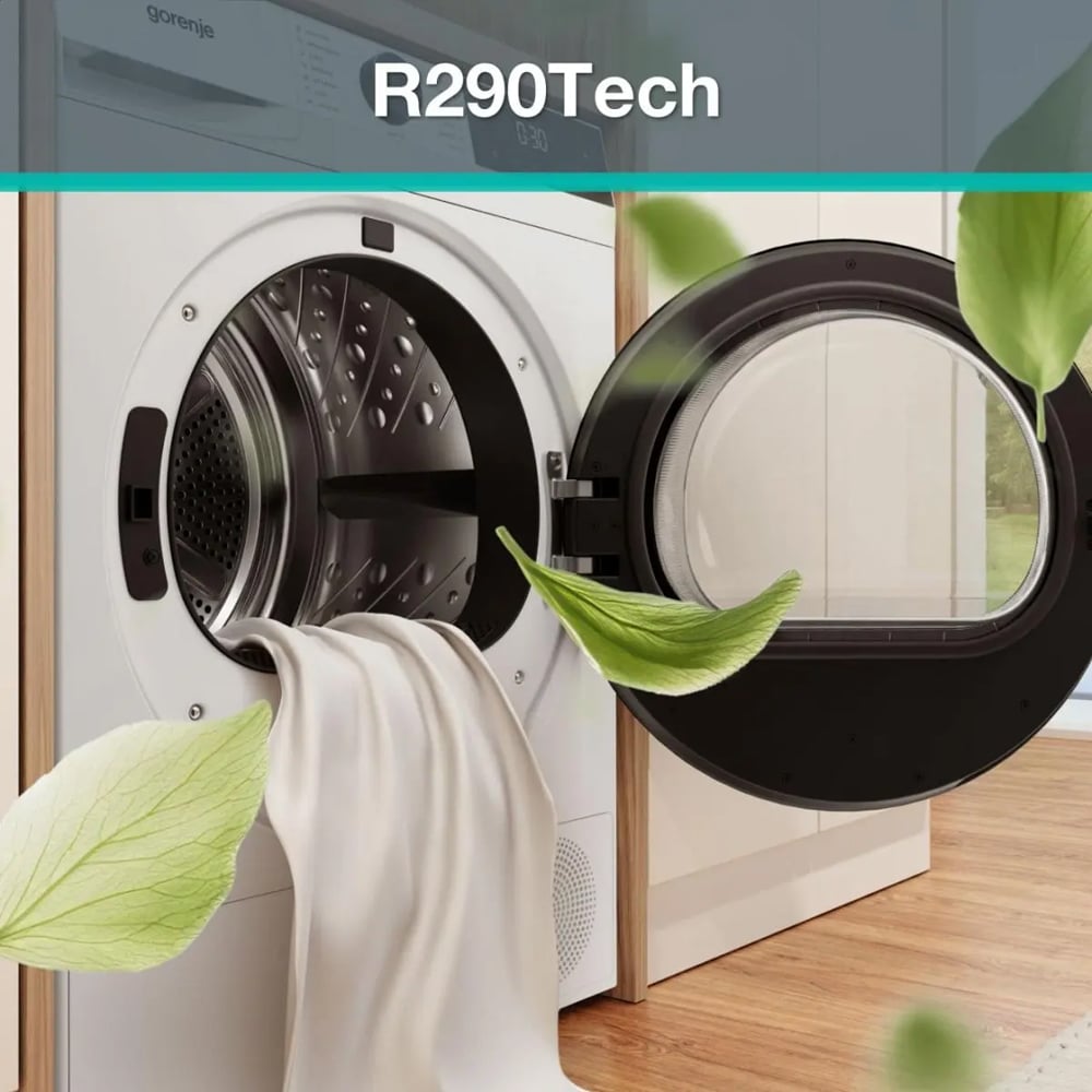 Uscator de rufe GORENJE DG2P9CP, Pompa de caldura, 9 kg, 15 programe, Clasa C, alb