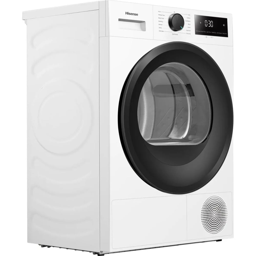 Uscator de rufe HISENSE DH1I800UWDE, Pompa de caldura, 8 kg, 15 programe, Clasa D, alb