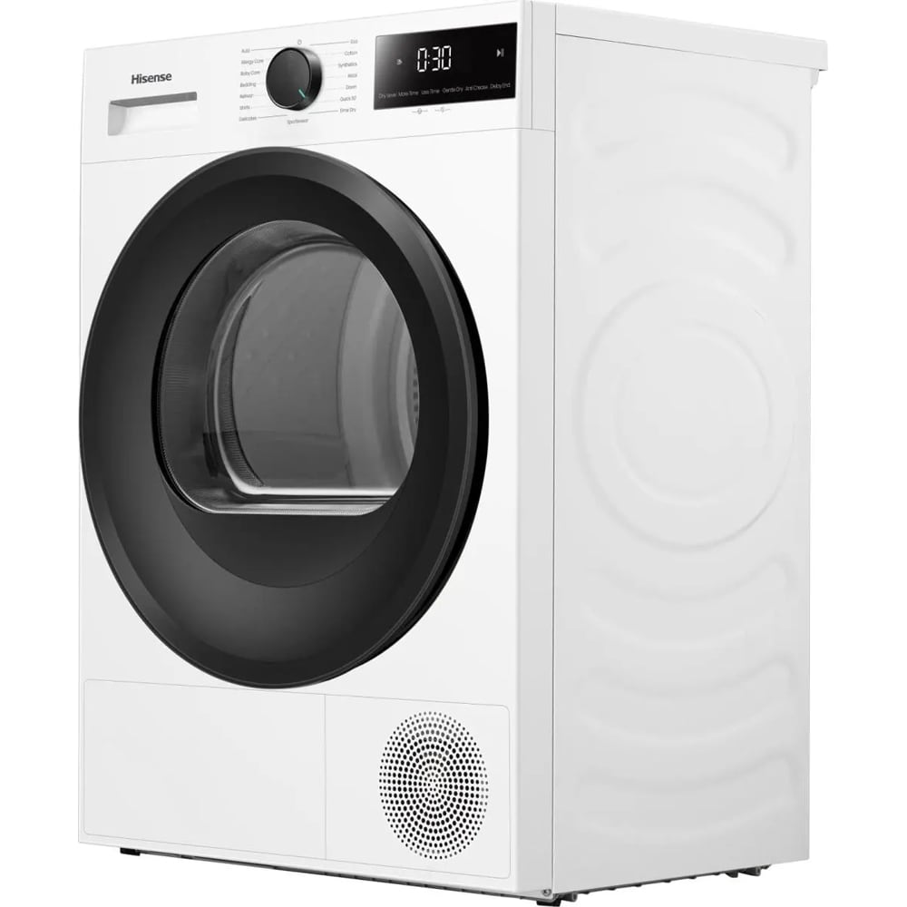 Uscator de rufe HISENSE DH1I800UWDE, Pompa de caldura, 8 kg, 15 programe, Clasa D, alb