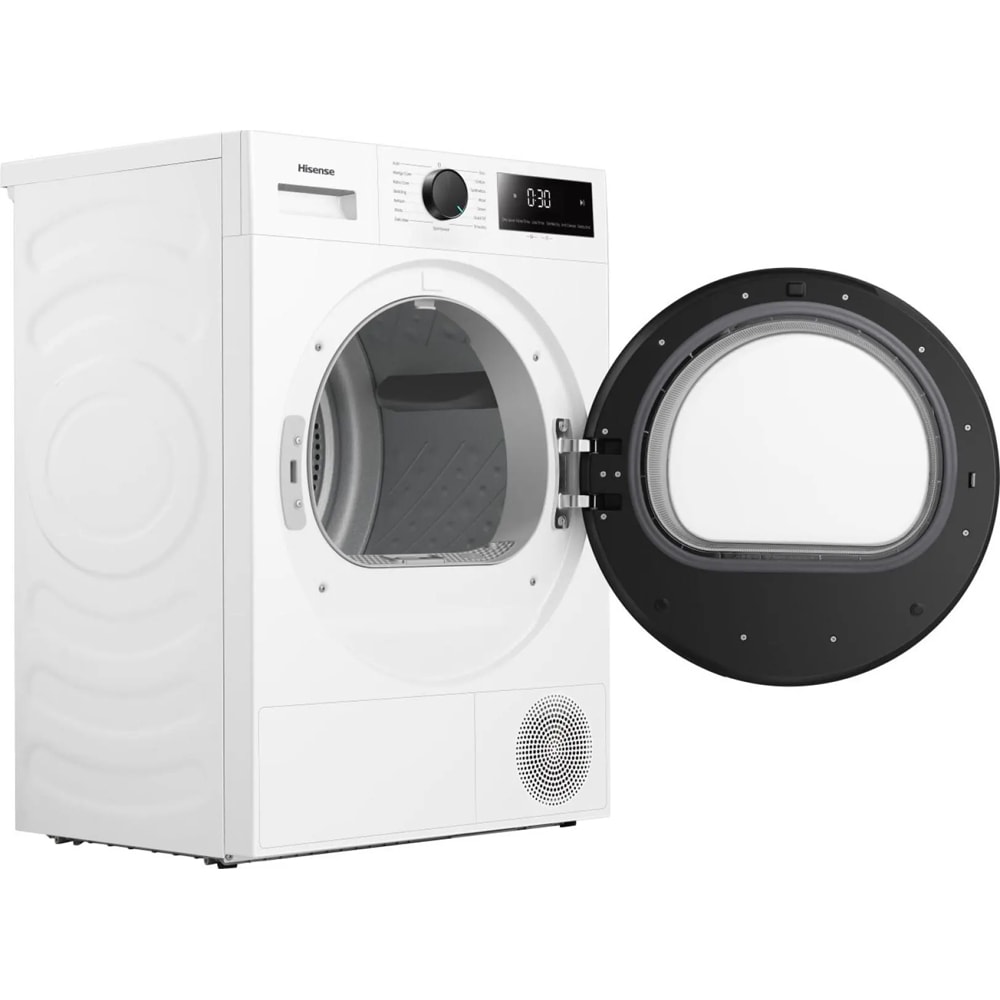 Uscator de rufe HISENSE DH1I800UWDE, Pompa de caldura, 8 kg, 15 programe, Clasa D, alb