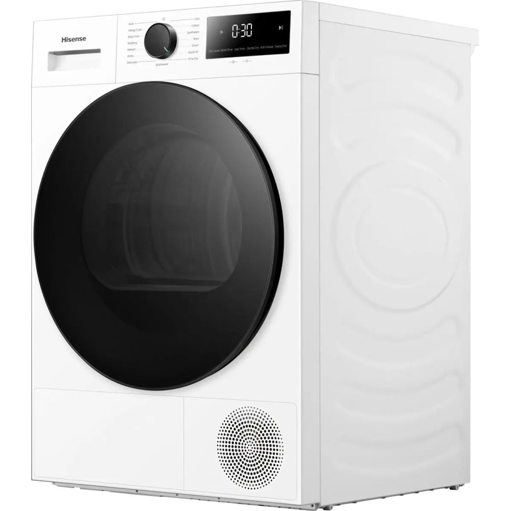 Uscator de rufe HISENSE DH1I900UWDCA, Pompa de caldura, 9 kg, 15 programe, Clasa D, alb
