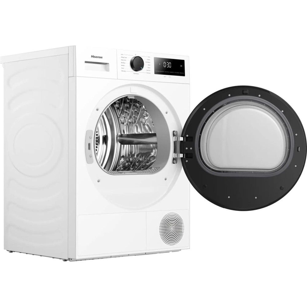 Uscator de rufe HISENSE DH1I900UWDCA, Pompa de caldura, 9 kg, 15 programe, Clasa D, alb