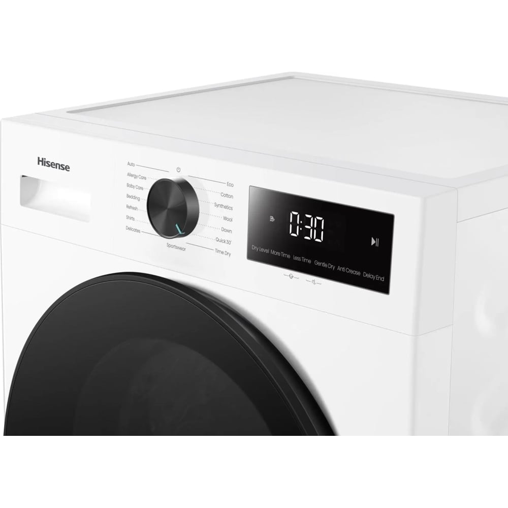 Uscator de rufe HISENSE DH1I900UWDCA, Pompa de caldura, 9 kg, 15 programe, Clasa D, alb