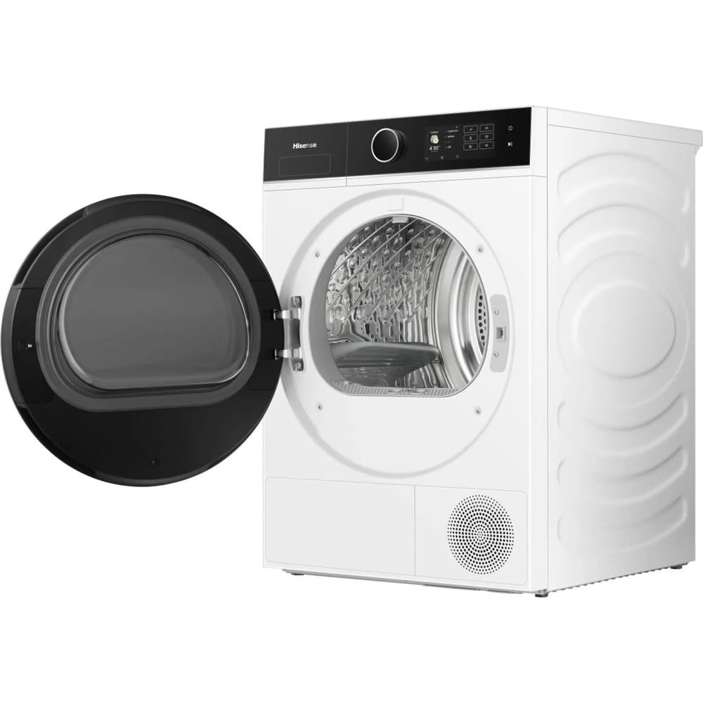 Uscator de rufe HISENSE DH5I104BWAB, Pompa de caldura, 10 kg, 18 programe, Clasa A, Wi-Fi, alb
