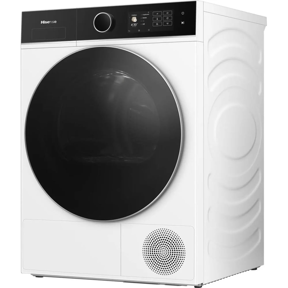 Uscator de rufe HISENSE DH5I104BWAB, Pompa de caldura, 10 kg, 18 programe, Clasa A, Wi-Fi, alb
