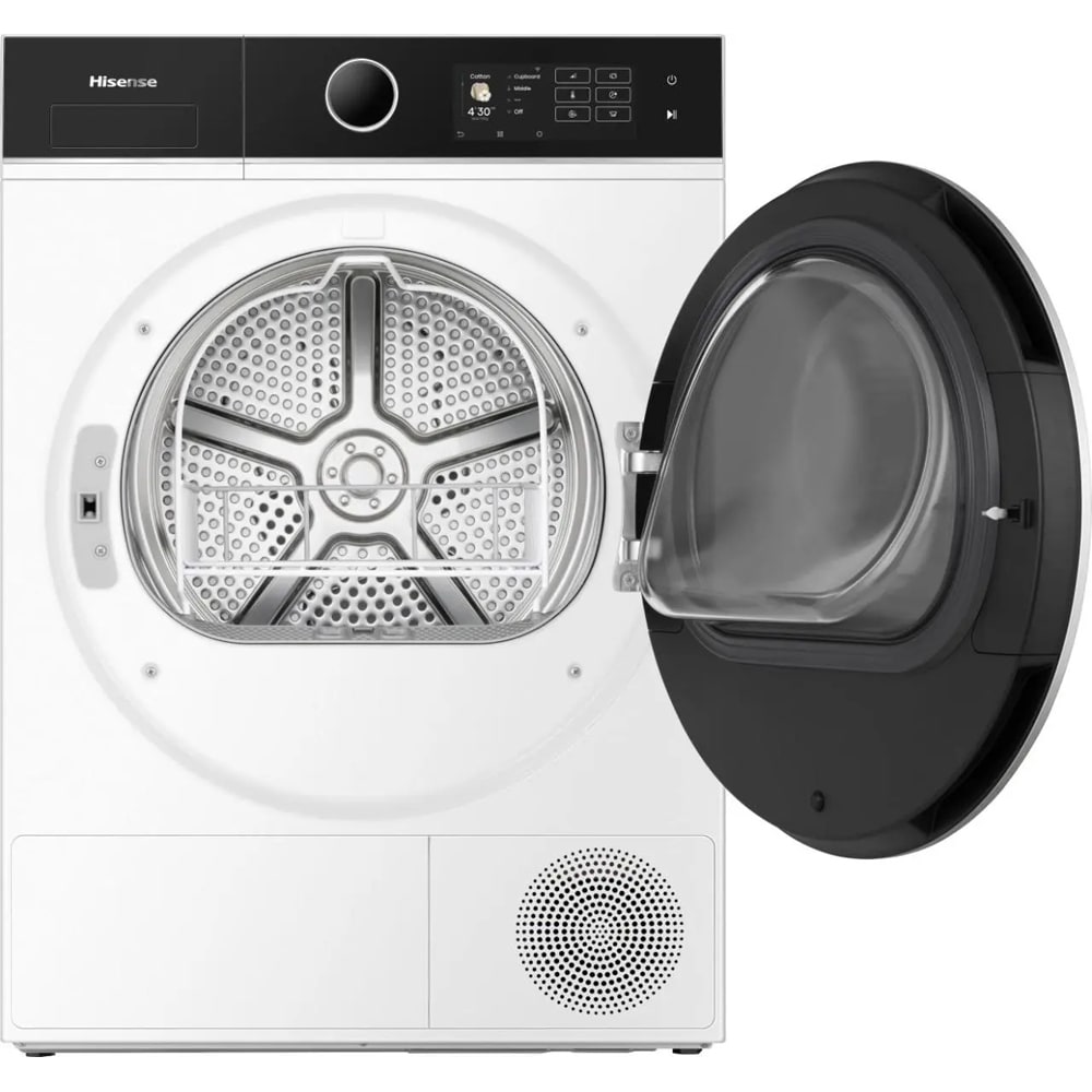 Uscator de rufe HISENSE DH5I104BWAB, Pompa de caldura, 10 kg, 18 programe, Clasa A, Wi-Fi, alb