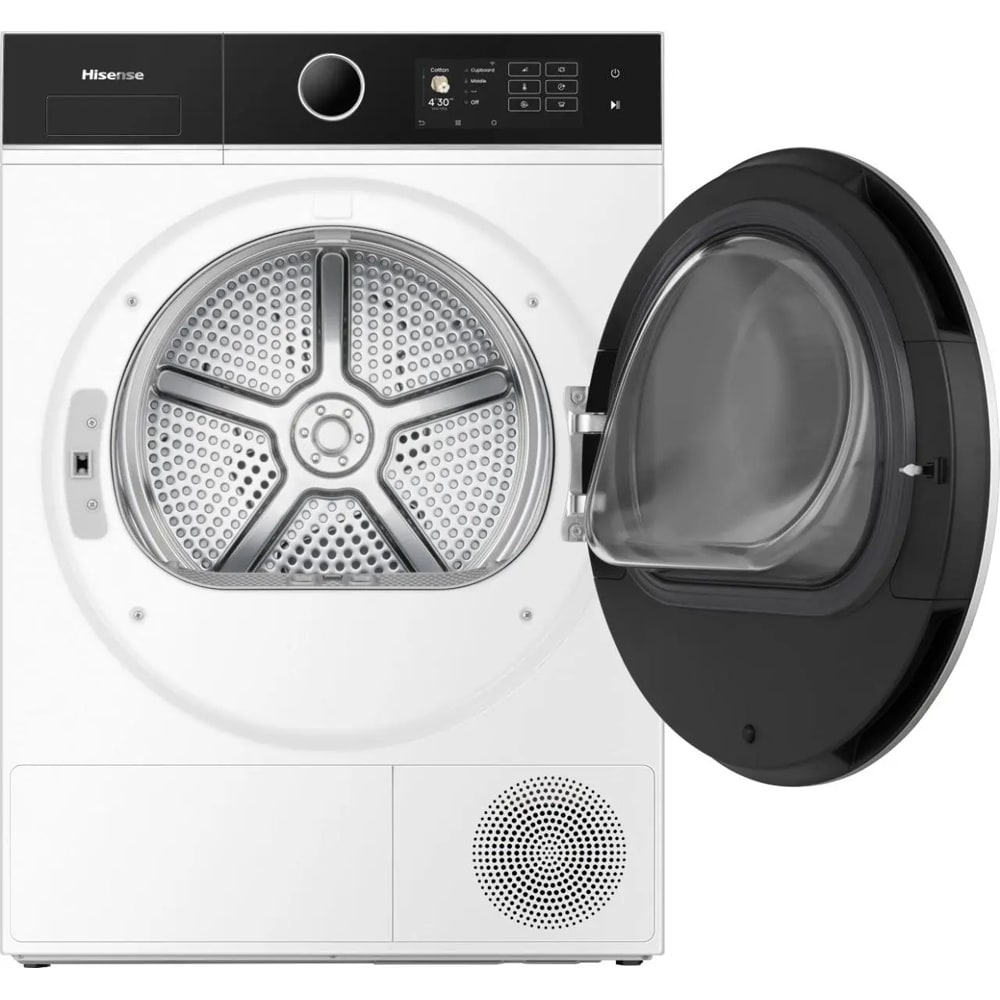 Uscator de rufe HISENSE DH5I104BWAB, Pompa de caldura, 10 kg, 18 programe, Clasa A, Wi-Fi, alb