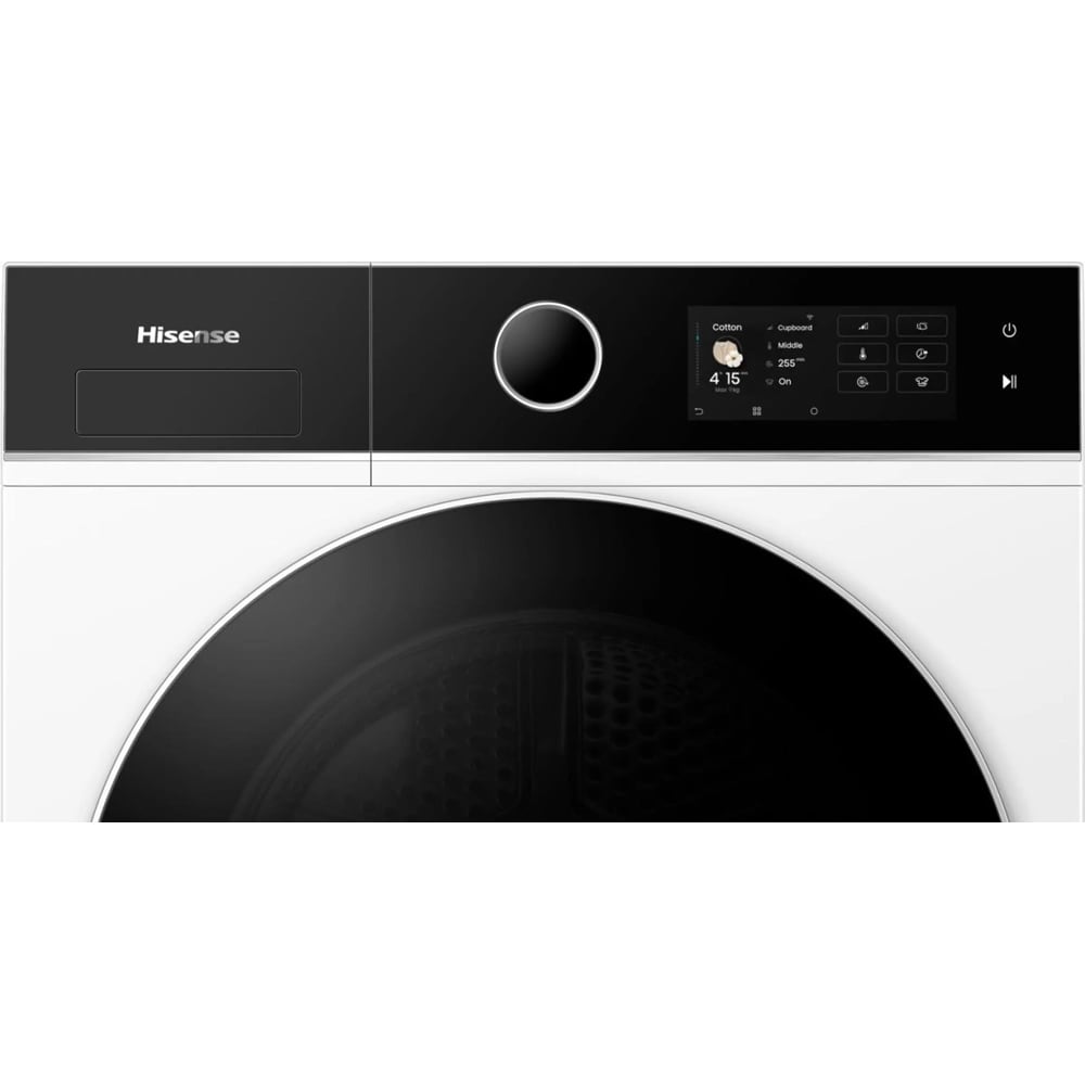 Uscator de rufe HISENSE DH5I904BWBC, Pompa de caldura, 9 kg, 18 programe, Clasa B, Wi-Fi, alb