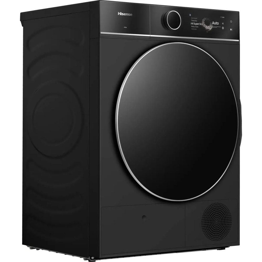 Uscator de rufe HISENSE DH7I108BBAB1, Pompa de caldura, 10 kg, 20 programe, Clasa A, Wi-Fi, negru