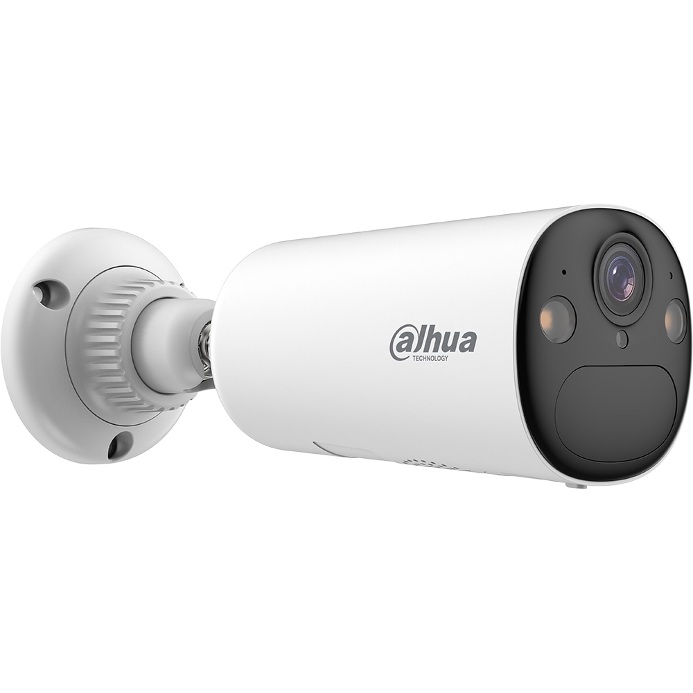 Kit camera IP Wireless exterior DAHUA DH-BF8CP-XL/M0508, 8MP, 2160p, IP66, IR, Detectie AI, baterie solara, alb