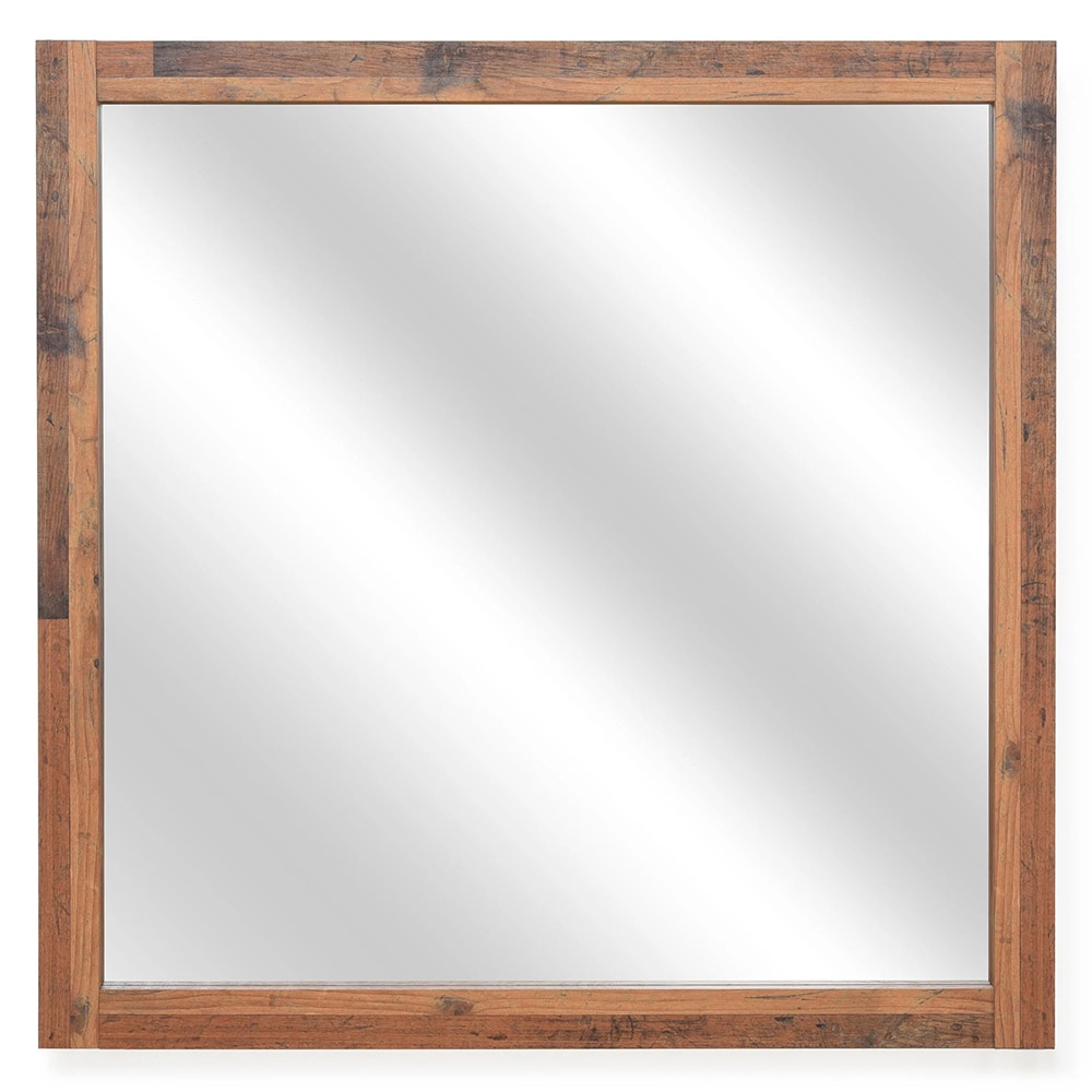 Oglinda decorativa Denzzel, 101 x 101 cm, stejar