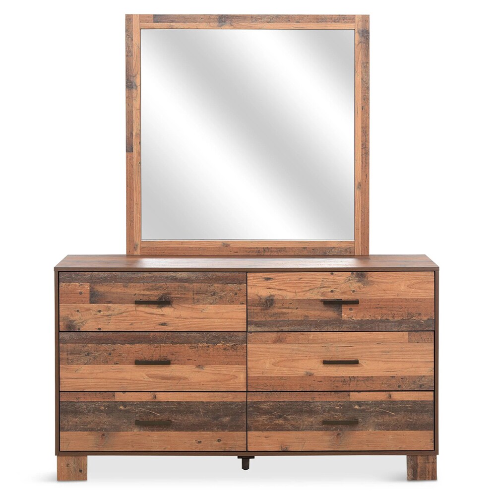 Oglinda decorativa Denzzel, 101 x 101 cm, stejar