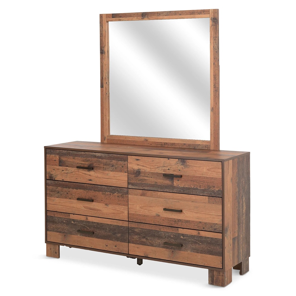 Oglinda decorativa Denzzel, 101 x 101 cm, stejar