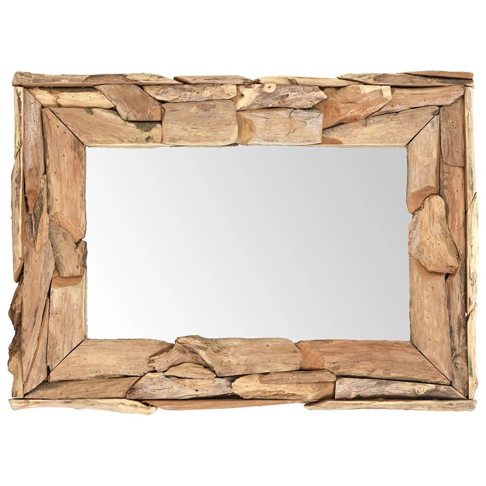 Oglinda decorativa H&S COLLECTION Teak, 72 x 51 cm, maro