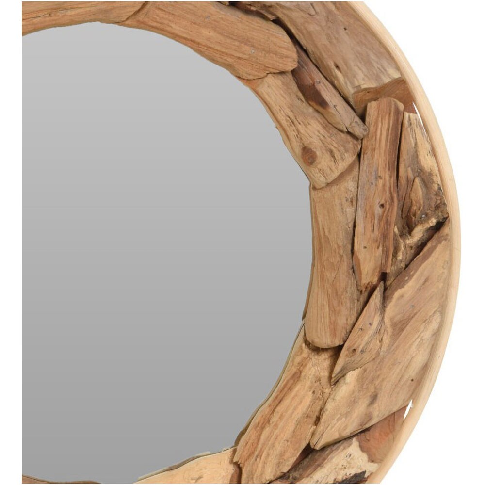 Oglinda decorativa H&S COLLECTION Teak, D 50 cm, maro