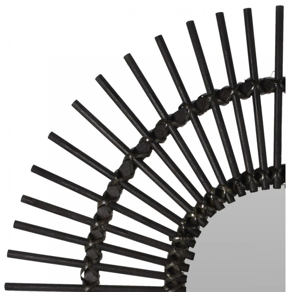 Oglinda decorativa KI, D 78 cm, negru