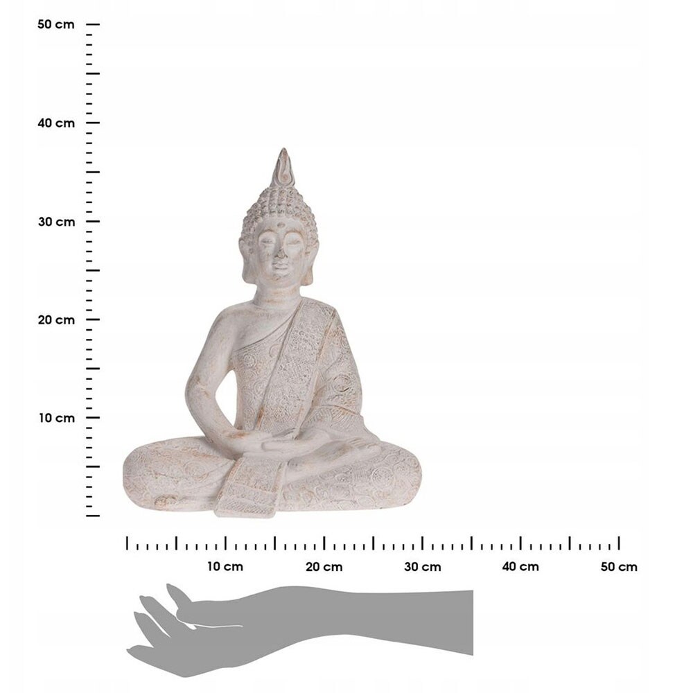 Statueta decorativa Buddha, MGO, 29 x 17 x 37 cm, crem
