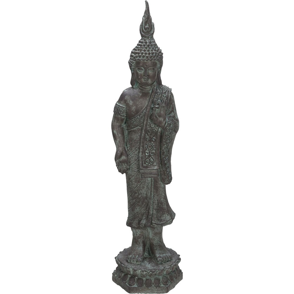 Statueta decorativa Buddha, MGO, 22 x 21 x 87 cm, maro-verde