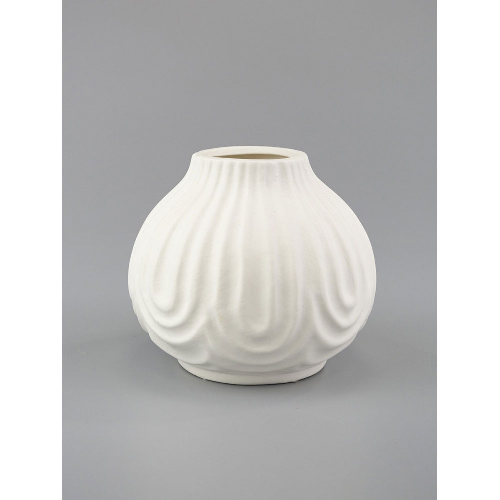 Vaza decorativa KI Andaluse, portelan, 12 x 12 x 11 cm, alb