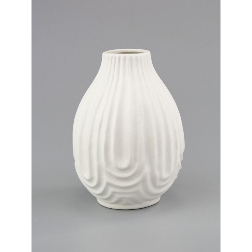 Vaza decorativa KI Andaluse, portelan, 10 x 10 x 14 cm, alb