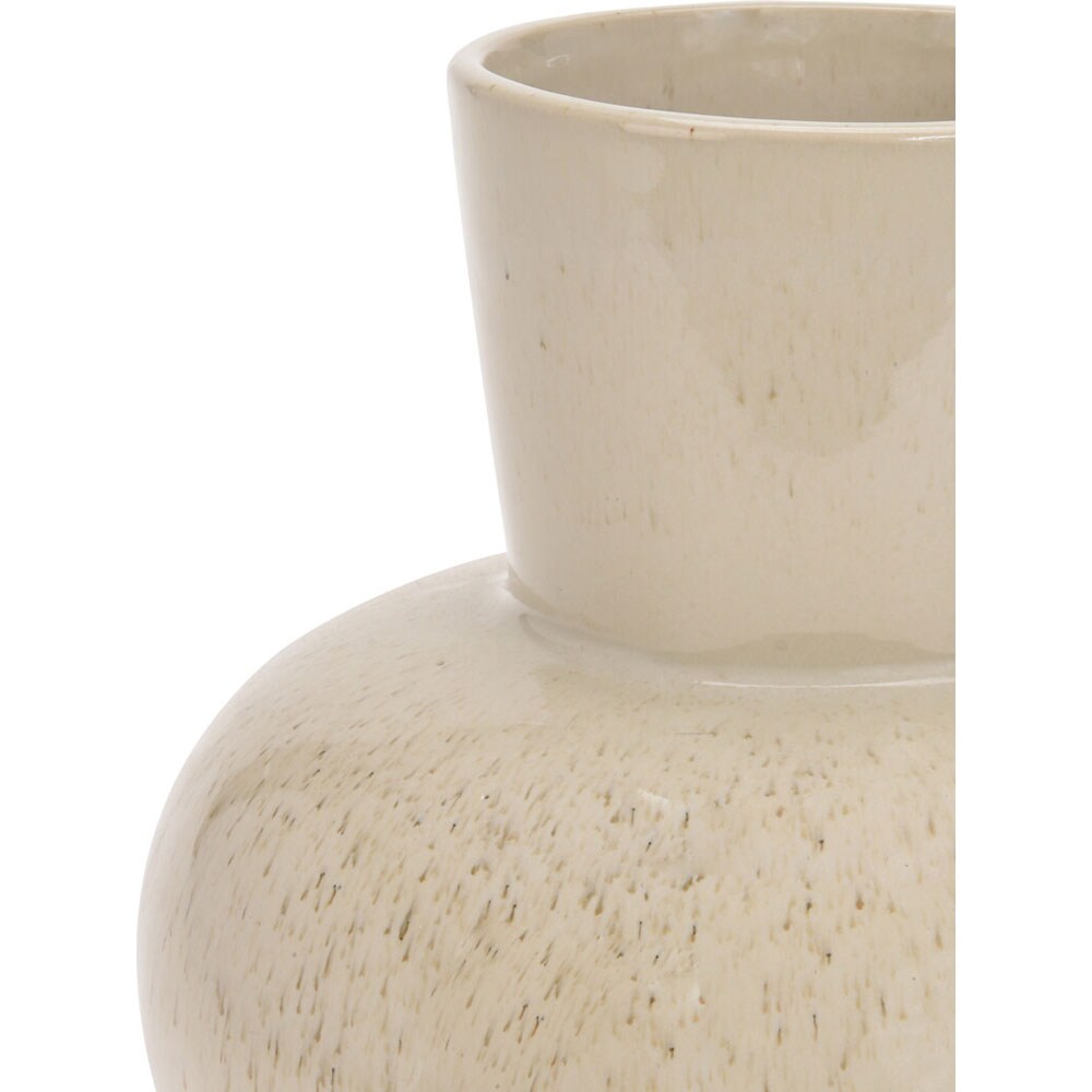 Vaza decorativa KI Belly Shape, portelan, 19 x 19 x 22.5 cm, crem