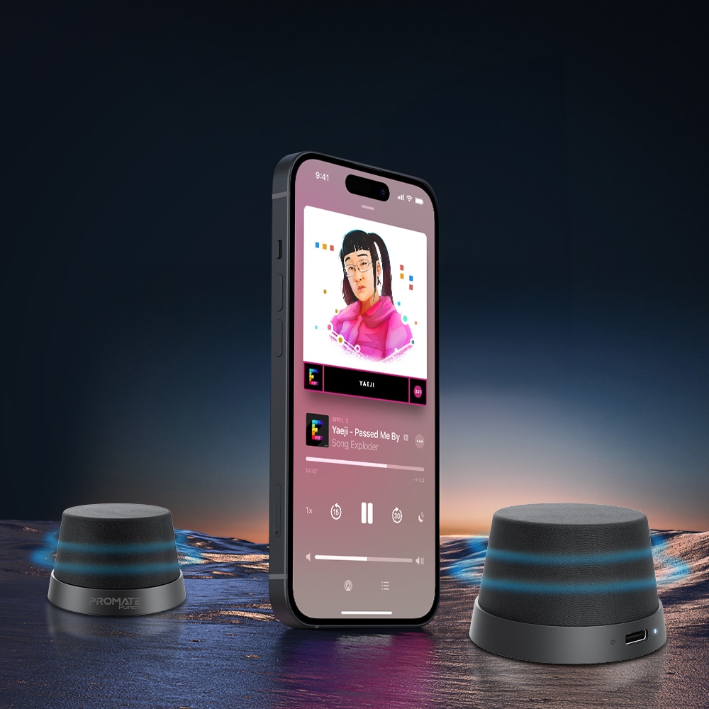 Boxa portabila PROMATE Punch, 3W, Bluetooth, Negru