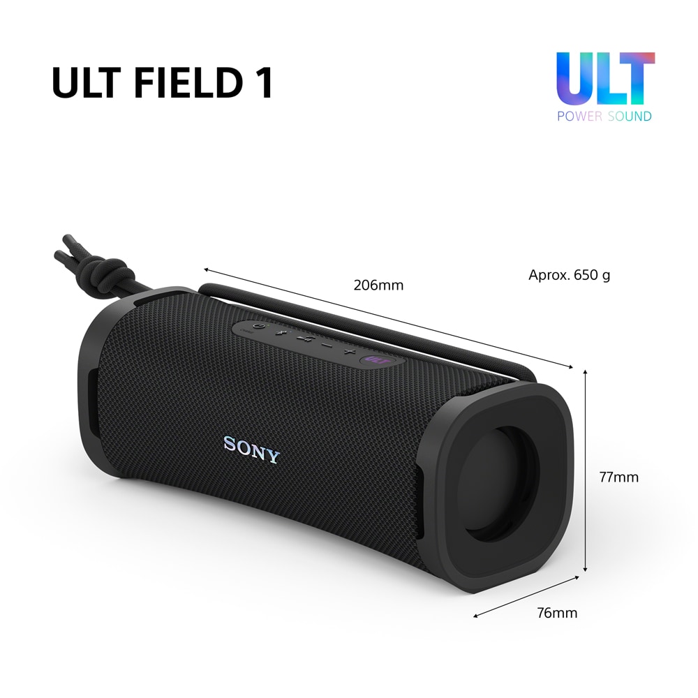 Boxa portabila SONY ULT FIELD 1 SRS-ULT10H, Bluetooth, IP67, Black