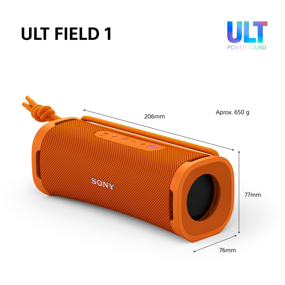 Boxa portabila SONY ULT FIELD 1 SRS-ULT10D, Bluetooth, IP67, Orange