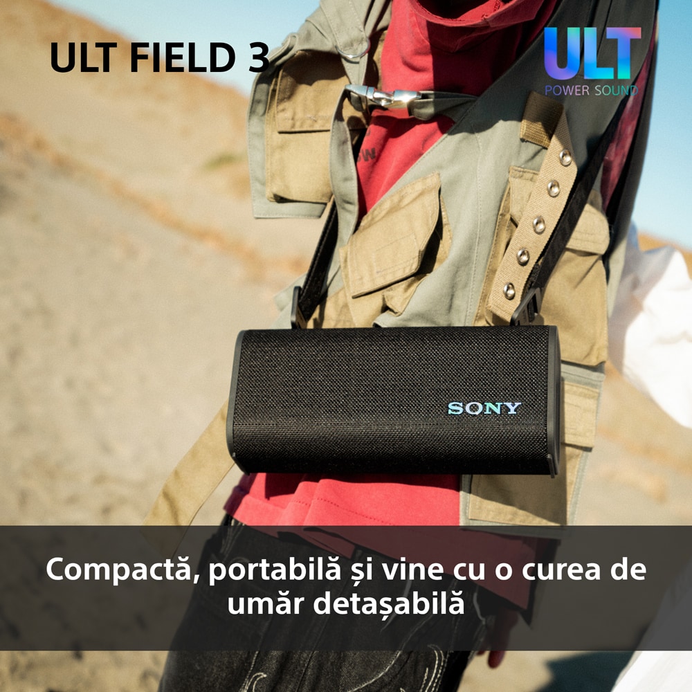 Boxa portabila SONY ULT FIELD 3 SRS-ULT30B, Bluetooth, IP67, negru