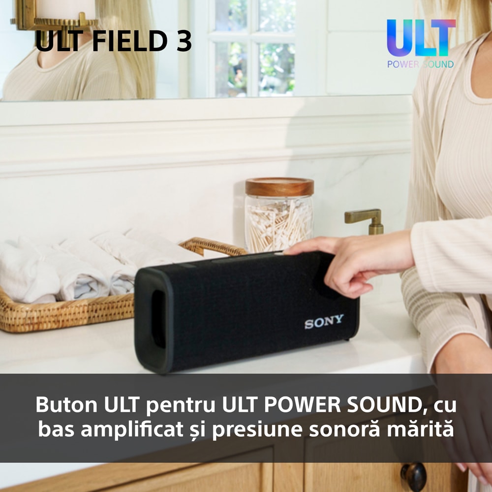 Boxa portabila SONY ULT FIELD 3 SRS-ULT30B, Bluetooth, IP67, negru