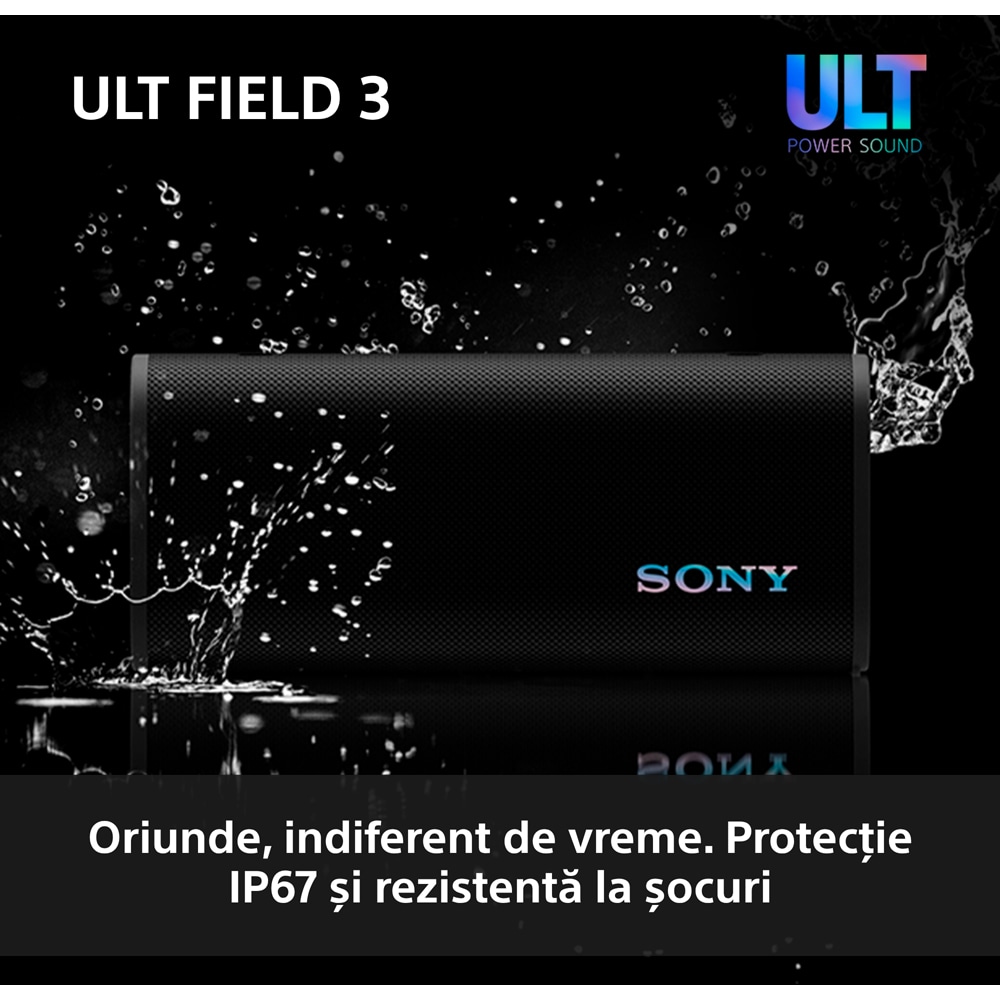 Boxa portabila SONY ULT FIELD 3 SRS-ULT30H, Bluetooth, IP67, gri
