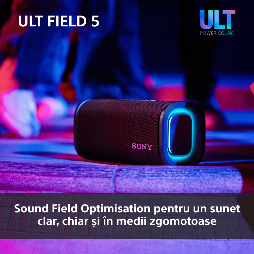Boxa portabila SONY ULT FIELD 5 SRS-ULT50W, Bluetooth, IP67, alb