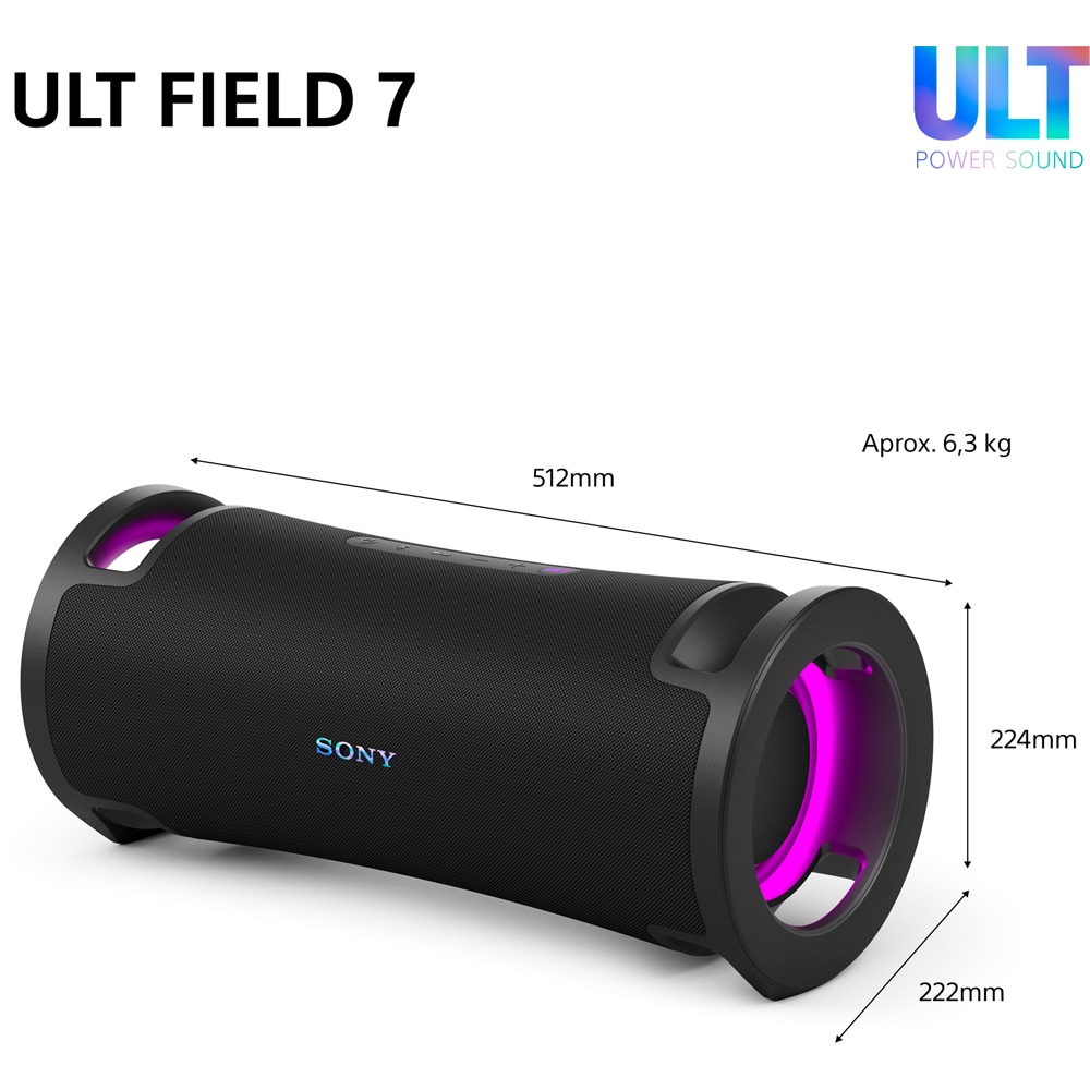 Boxa portabila SONY ULT FIELD 7 SRS-ULT70B, Bluetooth, IP67, Black
