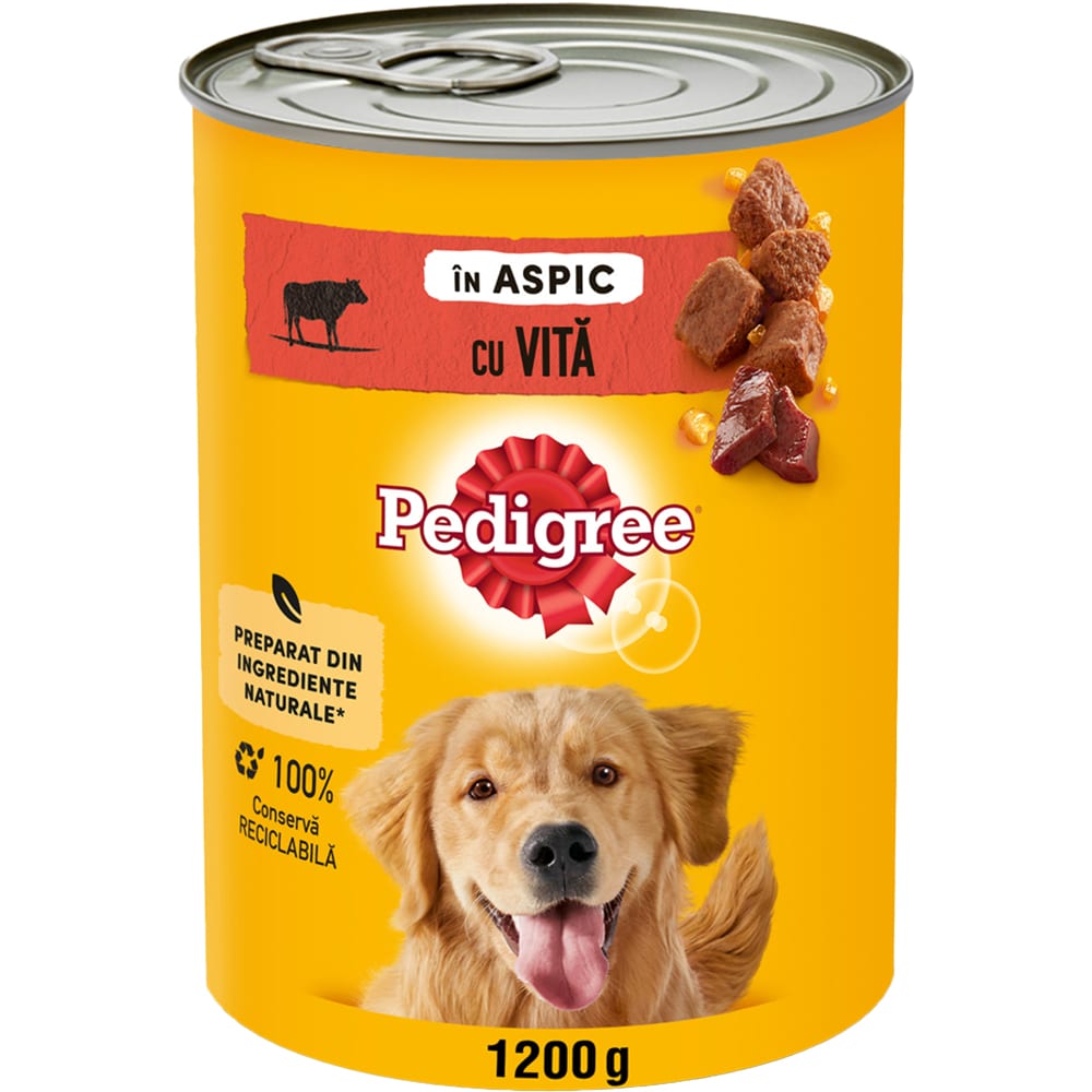 Hrana umeda pentru caini PEDIGREE, Adult, Vita in aspic, 12 x 1200g