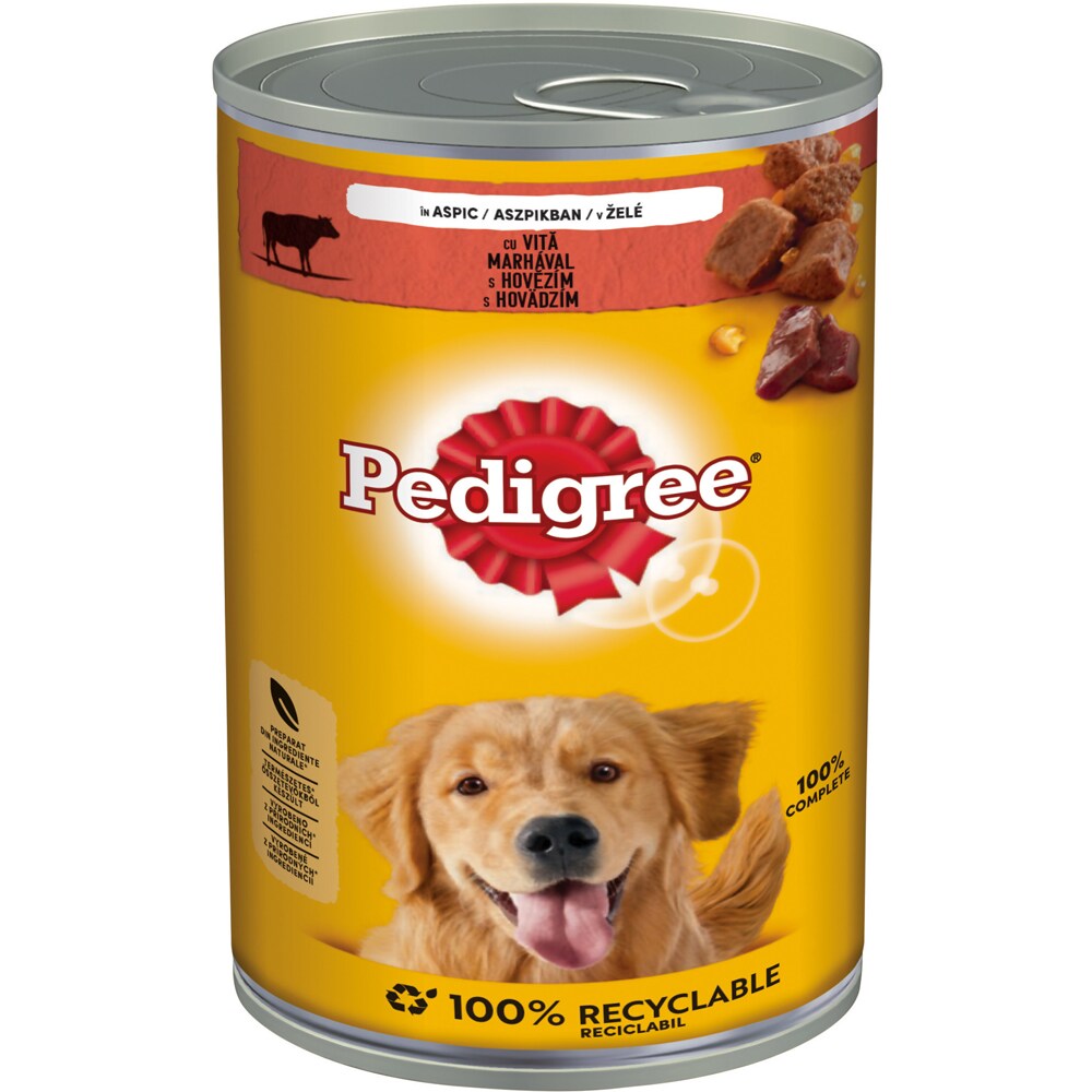 Hrana umeda pentru caini PEDIGREE, Adult, Vita in aspic, 12 x 1200g