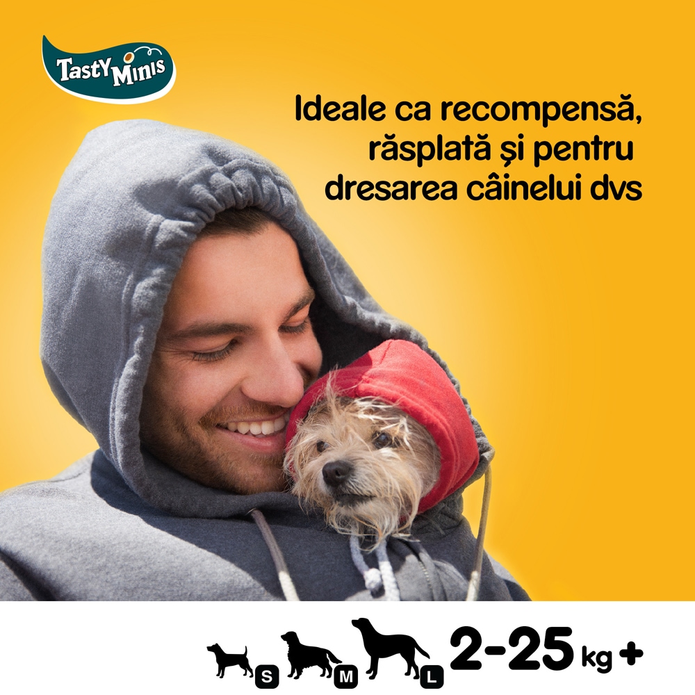 Recompensa pentru caini PEDIGREE Tasty Minis, Pui, 6 x 130g