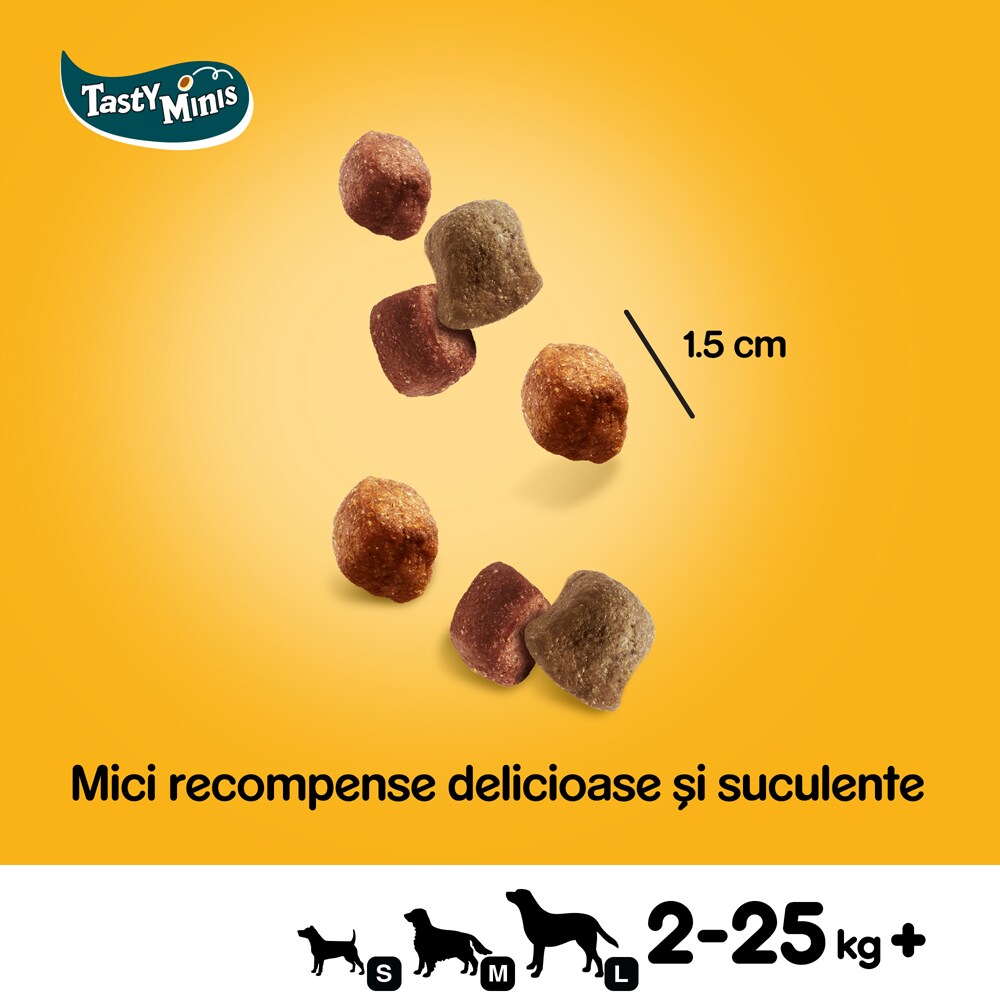 Recompensa pentru caini PEDIGREE Tasty Minis, Pui, 6 x 130g