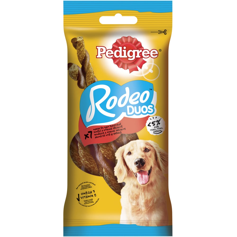 Recompensa pentru caini PEDIGREE Rodeo Duos, Vita si branza, 10 x 123g
