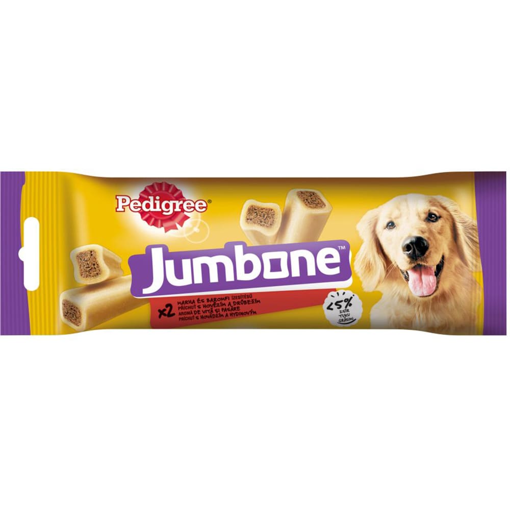 Recompensa pentru caini PEDIGREE Jumbone, Adult, Vita si pasare, 12 x 180g