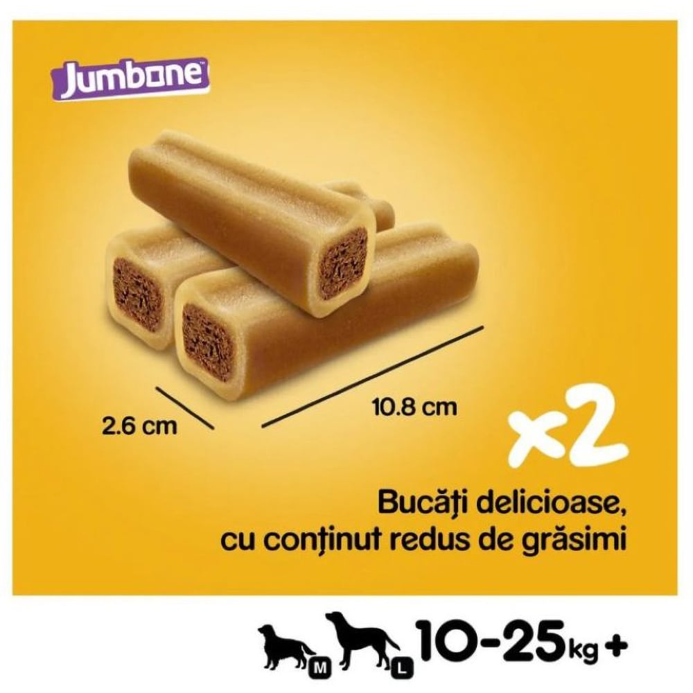 Recompensa pentru caini PEDIGREE Jumbone, Adult, Vita si pasare, 12 x 180g